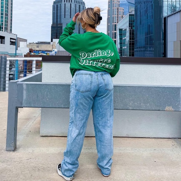 Skull House Designs | Green “Darling You’re Different” Crewneck - Picture 4 of 10